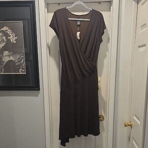 Sutton Studio Asymmetrical Brown Dress